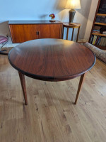 Rare Danish Brazilian Rosewood Dining Table w 2 Leaves