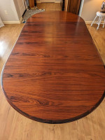 Rare Danish Brazilian Rosewood Dining Table w 2 Leaves