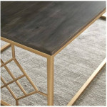 Steve Silver Mixed-Media Mango Wood & Iron Coffee Table