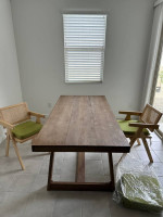 Solid Wood Dining/office Desk table And 2 Chairs Bundle Set