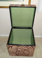 Animal Print Square Wooden Footed End Table With Storage 22"H