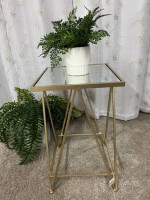 Sq. Gold Accent Table