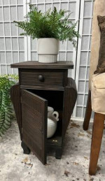 Dark Brown Bamboo Side Table/Nightstand-PRICE REDUCED!