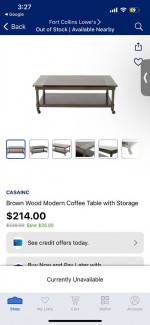 CASAINC Brown Wood Modern Coffee Table with Storage