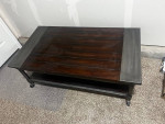 CASAINC Brown Wood Modern Coffee Table with Storage