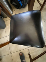 Solid wood dining table 4 chairs and bench