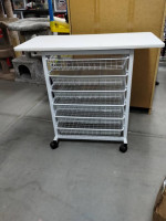 6 drawer metal rolling sorting table cart 36 x 18 x 32" tall