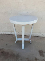 Round White Metal Table