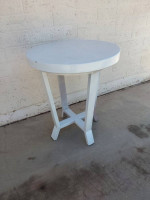 Round White Metal Table