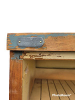 Rustic Antique Wood Tall Post Office Table Desk