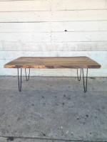 Contemporary Wood and Metal Coffee Table