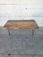 Contemporary Wood and Metal Coffee Table