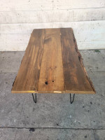Contemporary Wood and Metal Coffee Table