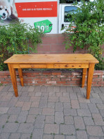 Rustic Pine Wood Console Table