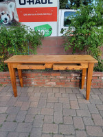 Rustic Pine Wood Console Table