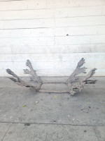 Brutalist Metal Coffee Table Base no Glass Top