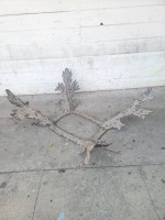 Brutalist Metal Coffee Table Base no Glass Top