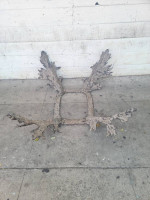 Brutalist Metal Coffee Table Base no Glass Top