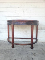 Antique Oriental Demi Lune Wood Console Table
