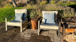 Nice outdoor sectional couch, chair set and table