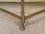 Antique Labarge Hollywood Regency Brass Glass Sofa Console Entry Table