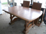 kitchen table solid wood with 2 slides 8ft
