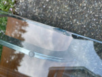 Mid century, modern  LANE GLASS / CHROME/WOOD  coffee TABLE  Side table