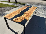 White Oak Resin Dining Table