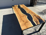White Oak Resin Dining Table