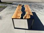 White Oak Resin Dining Table