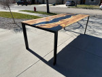 White Oak Resin Dining Table