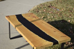 Mulberry and Black Resin River Coffee Table