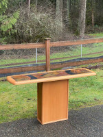 Mid Century Modern Danish Wood and Stone Console Table.