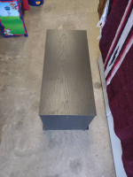 small black rolling shelf/coffee table
