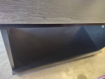 small black rolling shelf/coffee table
