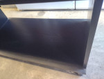 small black rolling shelf/coffee table