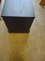 small black rolling shelf/coffee table
