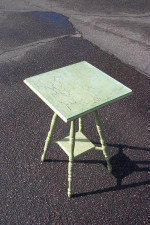 Green crackled table