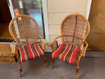 wicker table and 4 chair set