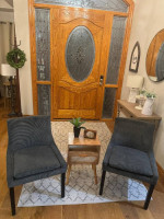 Mid Century Modern Style Accent Chairs with Matching End Table (NEW)