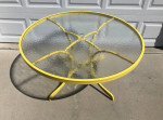 Round Glass Top Patio Table with Umbrella Hole