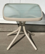 NEW! Glass Top Outdoor Side Table