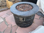 Outdoor Propane Fire Pit Table Stone 24" H x 32" W
