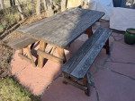 55" x 27" x 30" tall Amish Wooden Picnic table and Benches
