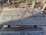 55" x 27" x 30" tall Amish Wooden Picnic table and Benches
