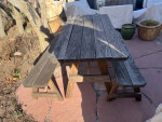 55" x 27" x 30" tall Amish Wooden Picnic table and Benches