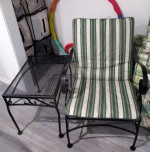 * * * Wrought Iron Chair & End Table