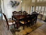 Extendable dining room table and chairs
