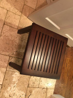 Side table plant stand wood
