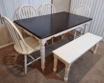 Refinished Farmhouse Dining Table and Chairs Set